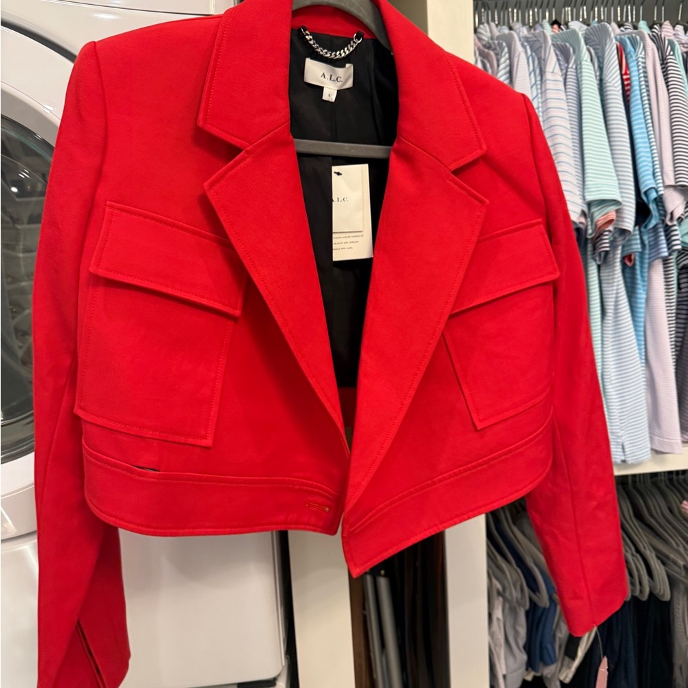 A.L.C. Women's Red Cropped Jacket